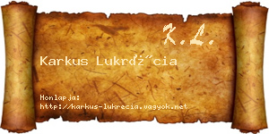 Karkus Lukrécia névjegykártya